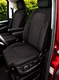 Autopotahy na míru MERCEDES V-KLASSE, 2 MÍSTA, od r. 2014 do dnes, AUTHENTIC CARO červené