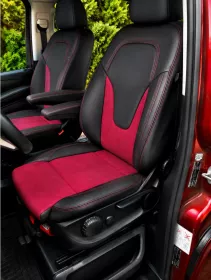 Autopotahy na míru V-KLASSE, 2 MÍSTA, od r. 2014 do dnes, AUTHENTIC VELVET červené