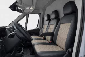Autopotahy Citroen Jumper II, 3 M., od r. 2006, a FL od r. 2016, ekokůže CARO tmavobéžové Autopotahy Citroen Jumper II, 3 M., od r. 2006, a FL od r. 2016, ekokůže CARO tmavobéžové