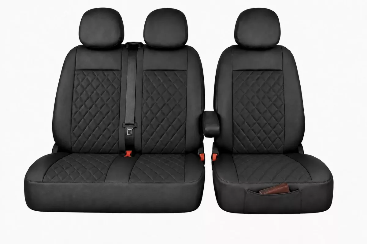 Autopotahy Citroen Jumper II, 3 místný, od r. 2006, a FL od r. 2016, ekokůže CARO černé