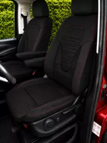Autopotahy na míru MERCEDES V-KLASSE, 4 M., od 2014 do dnes, AUTHENTIC DOBLO žakar červený