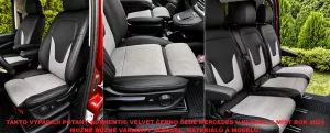 Autopotahy na míru MERCEDES V-KLASSE, 5 M, od 2014 do dnes, AUTHENTIC DOBLO žakar modrý