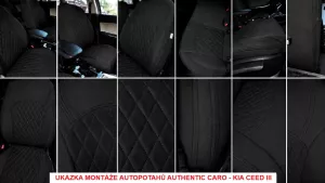 Autopotahy na míru MERCEDES V-KLASSE, 6 MÍST, od 2014 do dnes, AUTHENTIC CARO černé