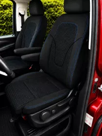 Autopotahy na míru MERCEDES V-KLASSE, 8 M., od 2014 do dnes, AUTHENTIC DOBLO žakar modrý