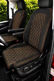 Autopotahy na míru MERCEDES V-KLASSE, 8 MÍST, od 2014 do dnes, AUTHENTIC CARO oranžové
