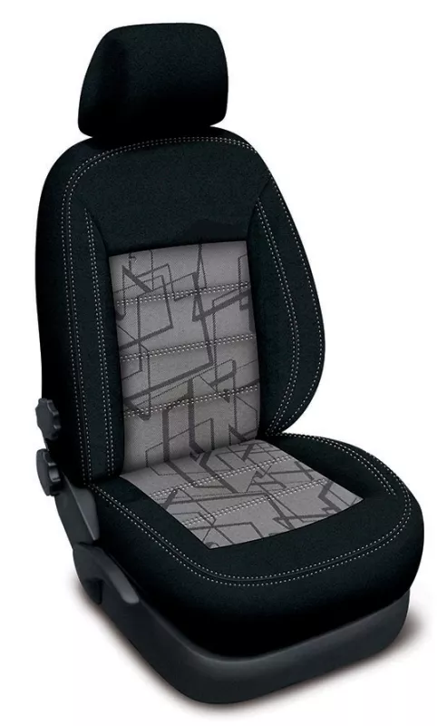 Autopotahy na míru VOLKSWAGEN CRAFTER II, 3 MÍSTA, od r. 2017 AUTHENTIC DOBLO matrix šedý